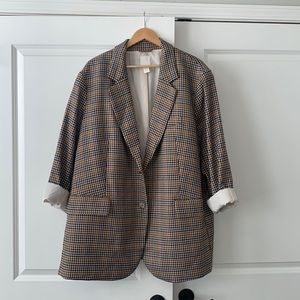 H&M Oversized Plaid Blazer